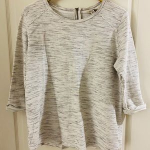 LUCKY 3/4 SLEEVE TEXTURED TOP WITH ZIPPER